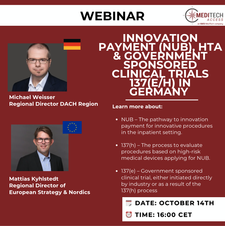 News - Innovation Payment (NUB), HTA & German Government-Sponsored Clinical Trials Webi